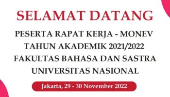 Rapat Pimpinan Pembahasan dan Pengisian MONEV Fakultas Bahasa dan Sastra Tahun Akademik 2021/2022