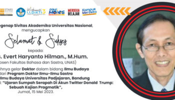 Selamat & Sukses Kepada Bpk. Dr. Drs. Evert Haryanto Hilman., M.Hum. Atas Diraihnya Gelar Doktor