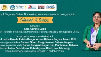 Selamat & Sukses Kepada Sdri. Certika Lubis Atas Prestasinya