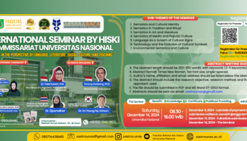 Fakultas Bahasa dan Sastra Universitas Nasional Gelar Seminar Internasional Bersama HISKI: Angkat Semiotika dalam Perspektif Multidisipliner