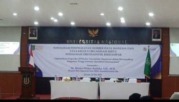 Fakultas Bahasa dan Sastra Universitas Nasional Hadiri Sosialisasi Peningkatan SDM dan Tata Kelola Organisasi Bersama Kemendikbudristek