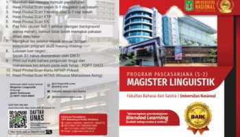 Pendaftaran Magister Linguistik Universitas Nasional Telah Dibuka!