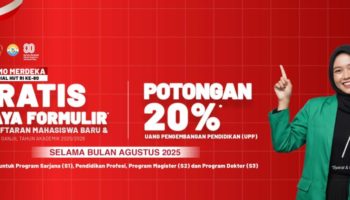 PROMO MERDEKA: Free Formulir Pendaftaran & Potongan 20% UPP untuk Mahasiswa Baru UNAS