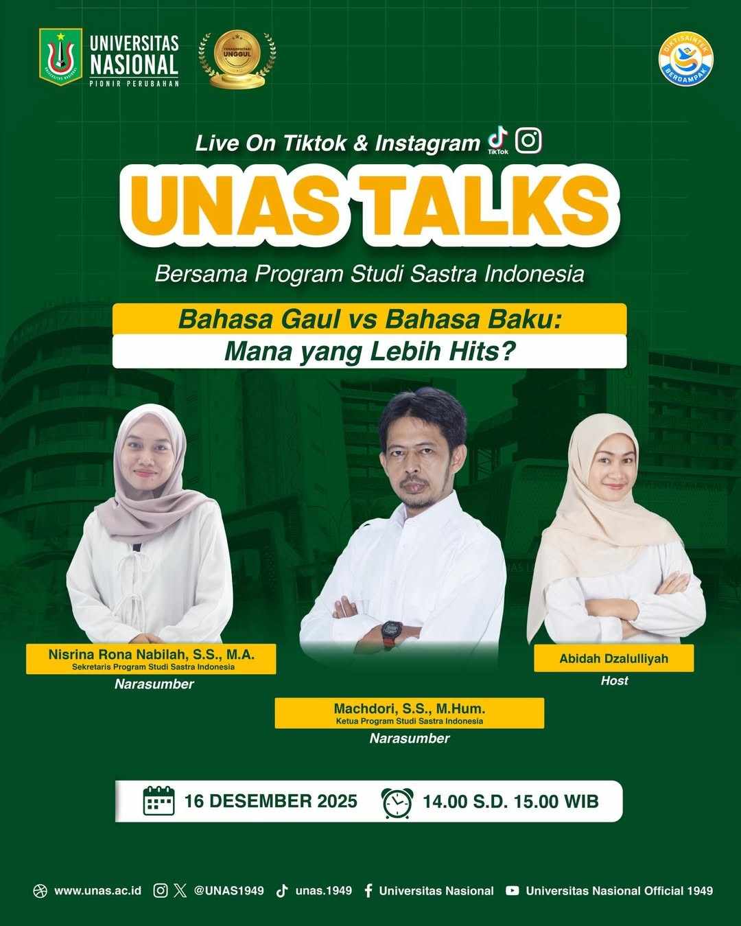 YUHUUUJadwalprogramUNASTalksmingguiniJangansampaiketinggalanyaaaSobatUNAS