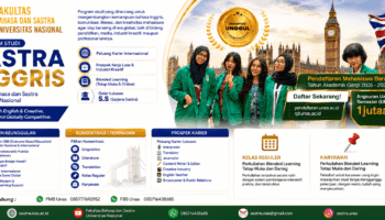 📚 Pendaftaran Mahasiswa Baru S1 Sastra Inggris Universitas Nasional TA 2026/2027 resmi dibuka!