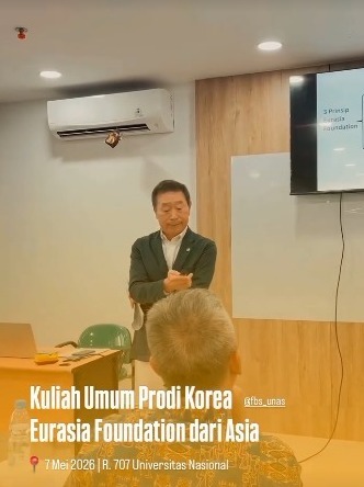 Kuliah Umum Program Studi Bahasa Korea UNAS Bahas Eurasia Foundation dan Kerja Sama Asia